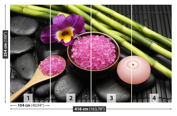 Fototapet Orchid Zen Piatra
