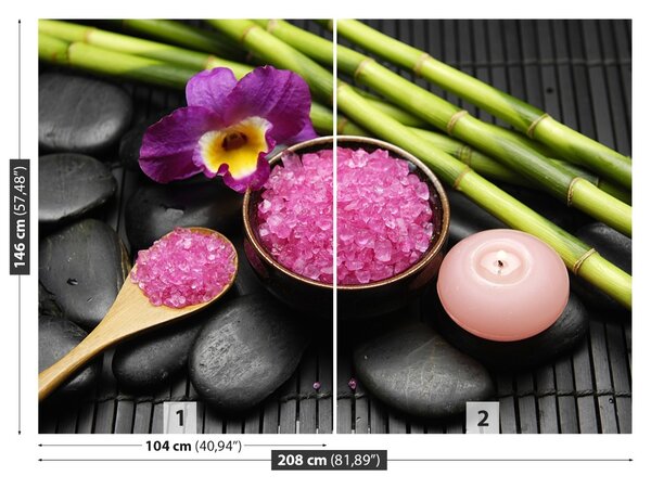 Fototapet Orchid Zen Piatra