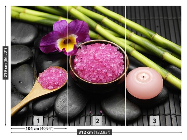 Fototapet Orchid Zen Piatra