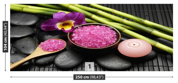 Fototapet Orchid Zen Piatra