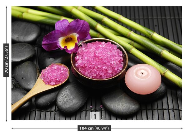 Fototapet Orchid Zen Piatra