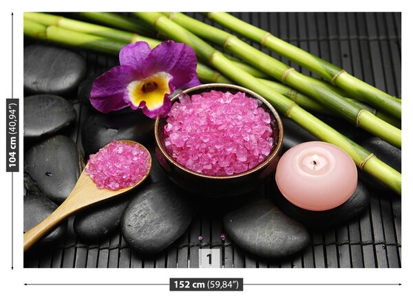 Fototapet Orchid Zen Piatra