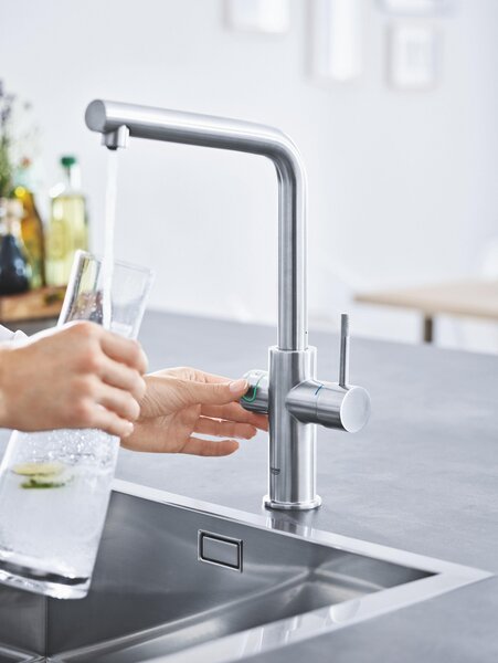 Grohe Blue baterie de bucatarie cu filtru pe picior SuperSteel 31454DC1