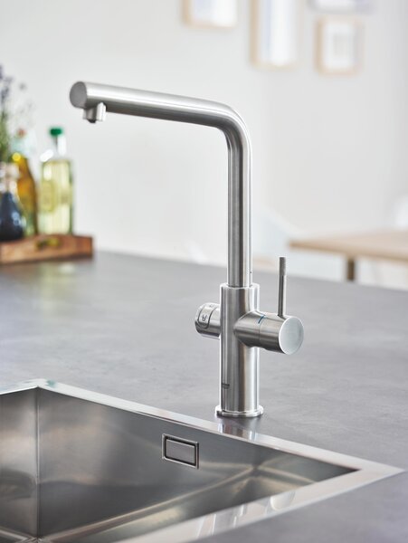 Grohe Blue baterie de bucatarie cu filtru pe picior SuperSteel 31454DC1