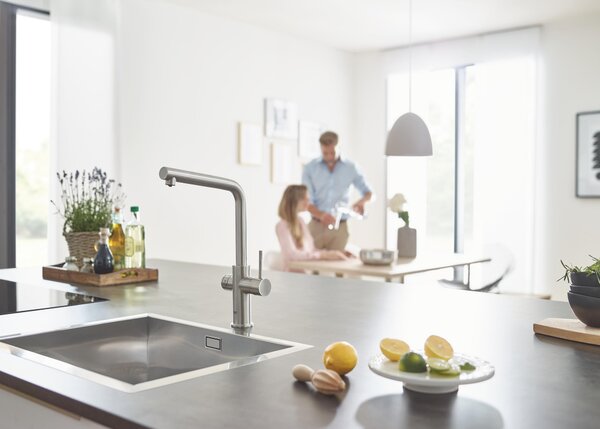 Grohe Blue baterie de bucatarie cu filtru pe picior SuperSteel 31454DC1