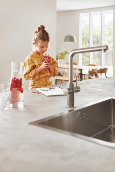 Grohe Blue baterie de bucatarie cu filtru pe picior SuperSteel 31454DC1