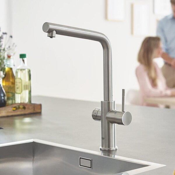 Grohe Blue baterie de bucatarie cu filtru pe picior SuperSteel 31454DC1