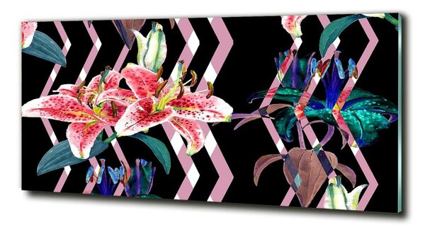 Tablou Printat Pe Sticlă crin tropical