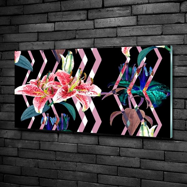 Tablou Printat Pe Sticlă crin tropical