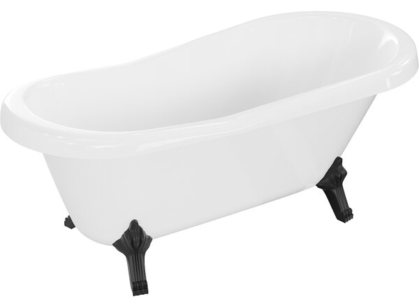 Mexen Retro cadă de baie freestanding 150 x 73 cm, albă, picioare negre - 53251507300-70