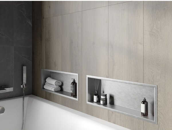 Mexen X-Wall-R raft de perete cu flanșă 60 x 20 cm, inox - 1910602010