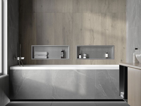 Mexen X-Wall-R raft de perete cu flanșă 60 x 20 cm, inox - 1910602010