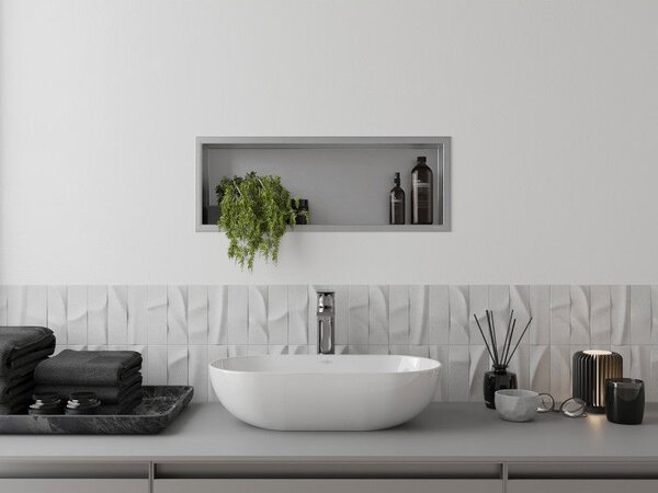 Mexen X-Wall-R raft de perete cu flanșă 60 x 20 cm, inox - 1910602010