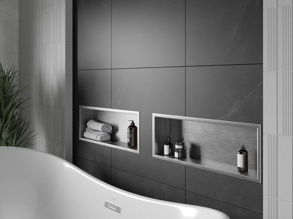 Mexen X-Wall-R raft de perete cu flanșă 60 x 20 cm, inox - 1910602010