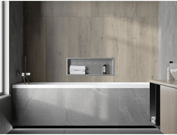 Mexen X-Wall-R raft de perete cu flanșă 60 x 20 cm, inox - 1910602010