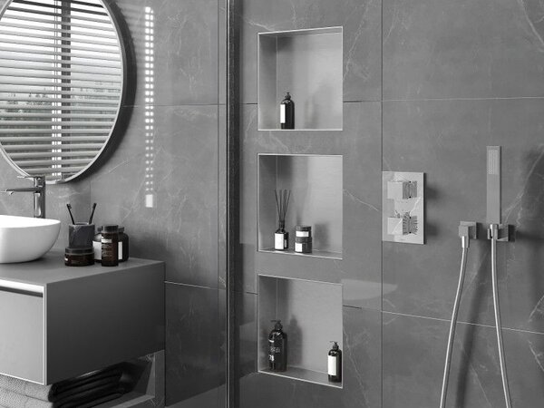 Mexen X-Wall-NR raft încastrat fără flanșă 30 x 30 cm, inox - 1911303010