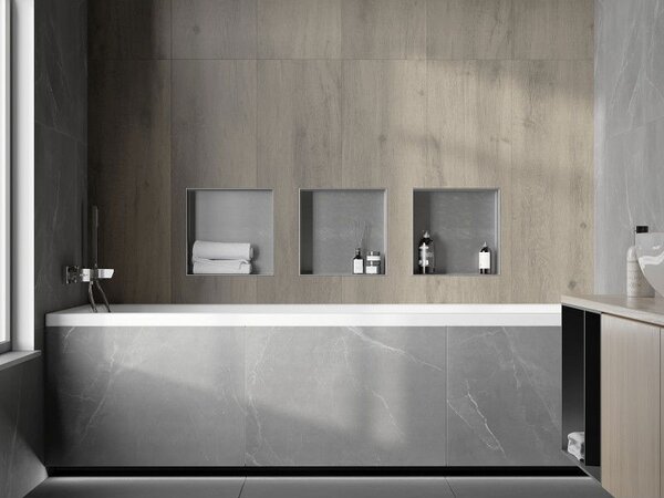 Mexen X-Wall-NR raft încastrat fără flanșă 30 x 30 cm, inox - 1911303010