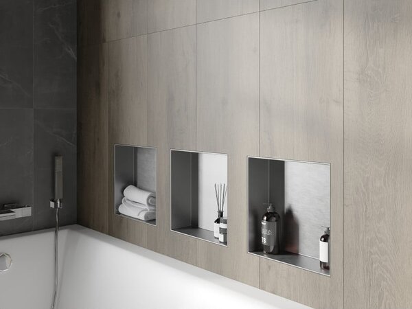 Mexen X-Wall-NR raft încastrat fără flanșă 30 x 30 cm, inox - 1911303010