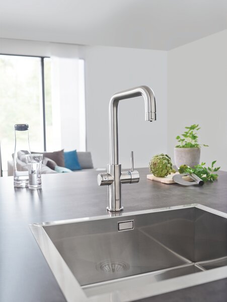 Grohe Blue set starter cu baterie bucătărie pe picior SuperSteel 31456DC1