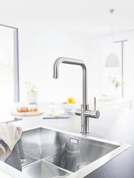 Grohe Blue set starter cu baterie bucătărie pe picior SuperSteel 31456DC1
