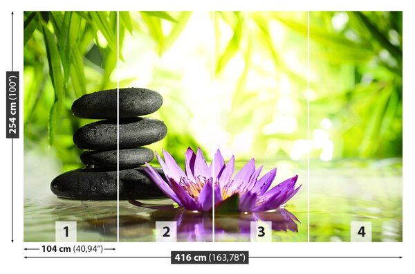Fototapet Lotus Zen Piatra