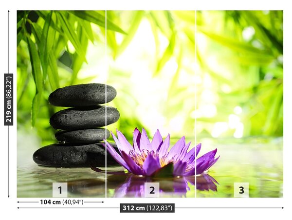 Fototapet Lotus Zen Piatra