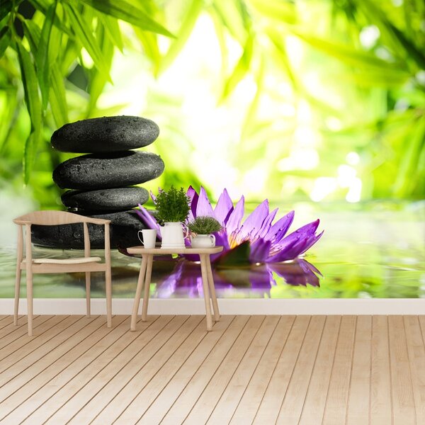 Fototapet Lotus Zen Piatra