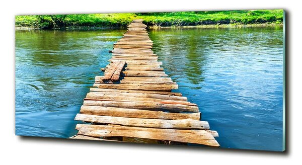 Tablou Printat Pe Sticlă pod de lemn