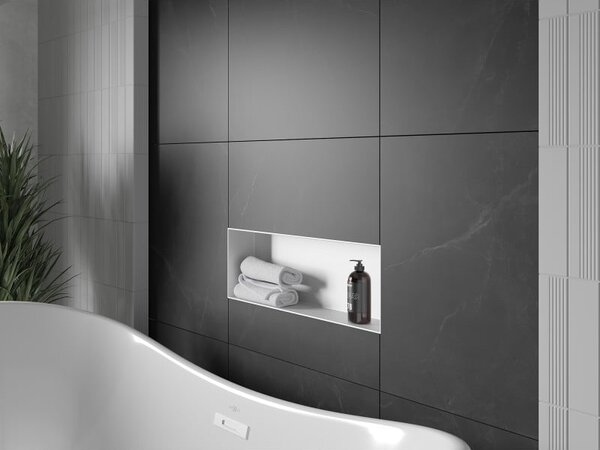 Mexen X-Wall-NR raft încastrat fără flanșă 60 x 20 cm, alb - 1921602010