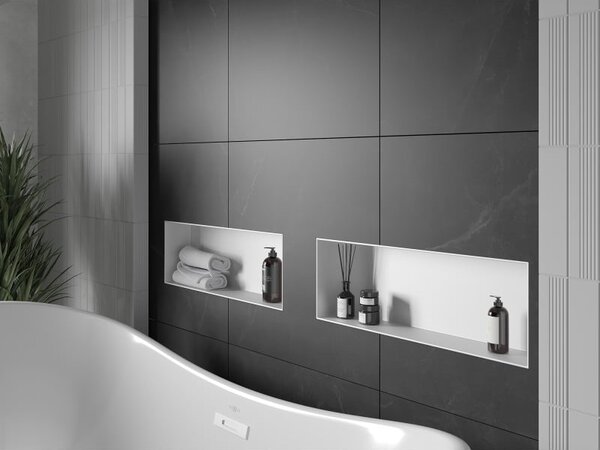 Mexen X-Wall-NR raft încastrat fără flanșă 60 x 20 cm, alb - 1921602010