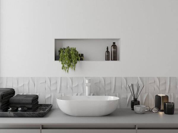 Mexen X-Wall-NR raft încastrat fără flanșă 60 x 20 cm, alb - 1921602010