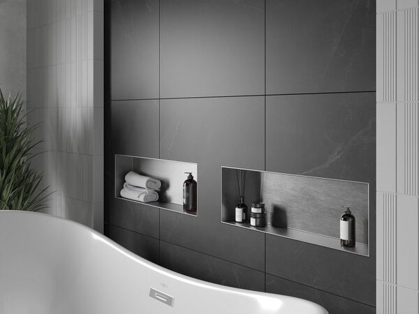 Mexen X-Wall-NR raft în perete fără flanșă 60 x 20 cm, inox - 1911602010