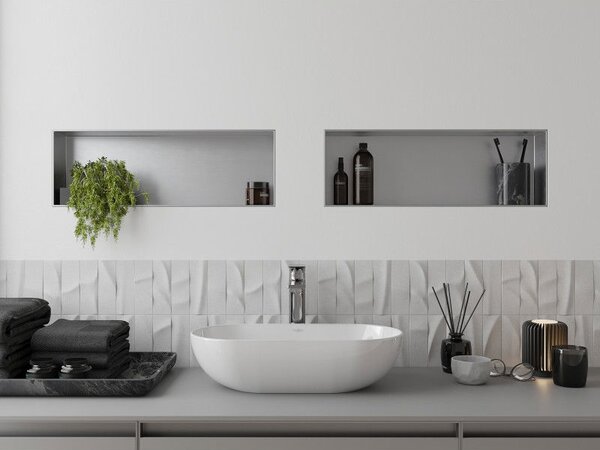Mexen X-Wall-NR raft în perete fără flanșă 60 x 20 cm, inox - 1911602010