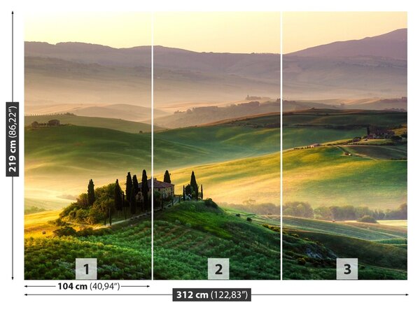 Fototapet Panorama din Toscana