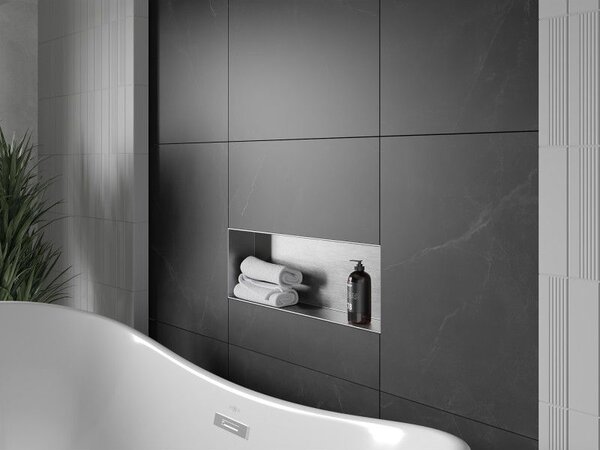 Mexen X-Wall-NR raft în perete fără flanșă 60 x 20 cm, inox - 1911602010
