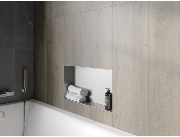 Mexen X-Wall-NR etajeră încastrată fără flanșă 60 x 30 cm, inox - 1911603010