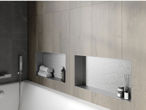 Mexen X-Wall-NR etajeră încastrată fără flanșă 60 x 30 cm, inox - 1911603010