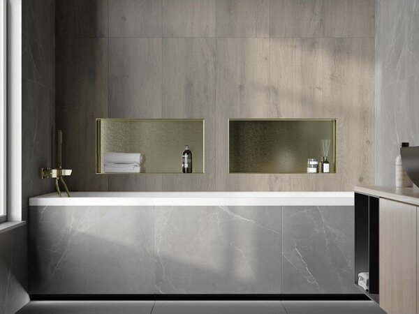 Mexen X-Wall-NR raft încastrat fără flanșă 60 x 30 cm, auriu periat - 1951603010