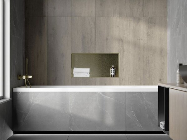 Mexen X-Wall-NR raft încastrat fără flanșă 60 x 30 cm, auriu periat - 1951603010