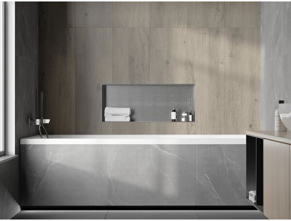 Mexen X-Wall-NR raft încastrat fără margine 75 x 30 cm, inox - 1911753010