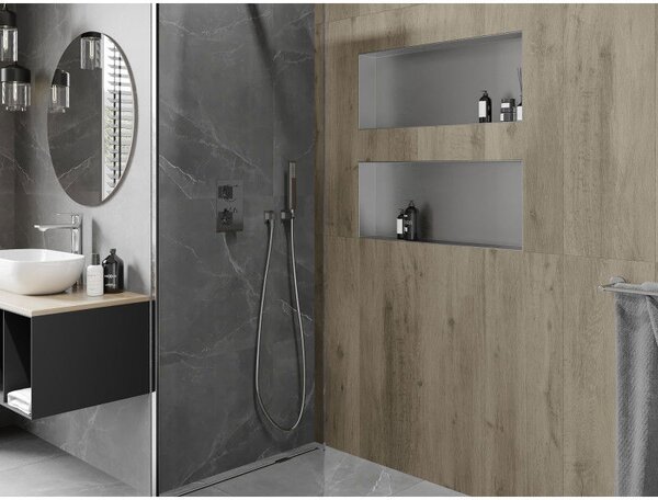 Mexen X-Wall-NR raft încastrat fără margine 75 x 30 cm, inox - 1911753010