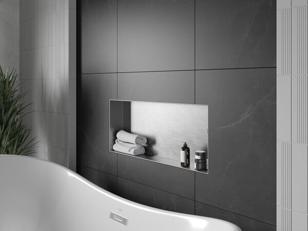 Mexen X-Wall-NR raft încastrat fără margine 75 x 30 cm, inox - 1911753010