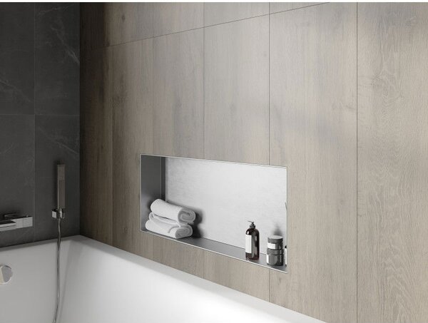 Mexen X-Wall-NR raft încastrat fără margine 75 x 30 cm, inox - 1911753010