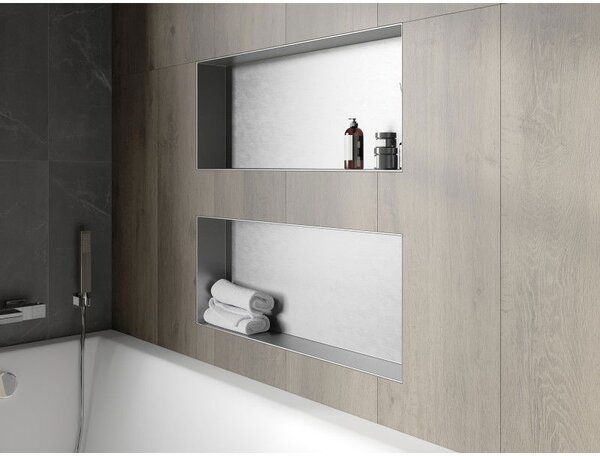 Mexen X-Wall-NR raft încastrat fără margine 75 x 30 cm, inox - 1911753010