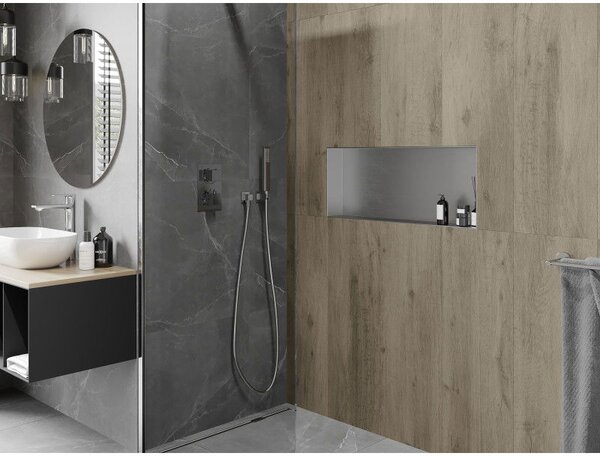 Mexen X-Wall-NR raft încastrat fără margine 75 x 30 cm, inox - 1911753010