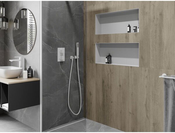 Mexen X-Wall-NR raft încastrat fără flanșă 75 x 30 cm, alb - 1921753010