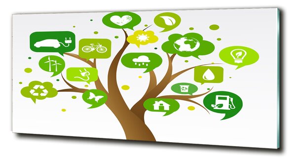 Tablou pe pe sticlă copac ecologic