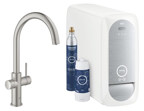 Grohe Blue baterie de bucatarie cu filtru pe picior oţel inoxidabil 31455DC1