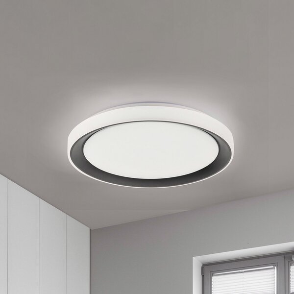 LOLA Smart Disc Plafonieră LED negru/alb, RGBW, reglabil, Negru, Camera de zi / sufragerie, Modern