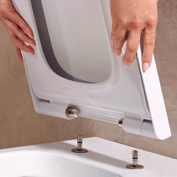 Hansgrohe EluPura Original S vas wc cu capac soft-close agăţat fără margine alb lucios 60288450